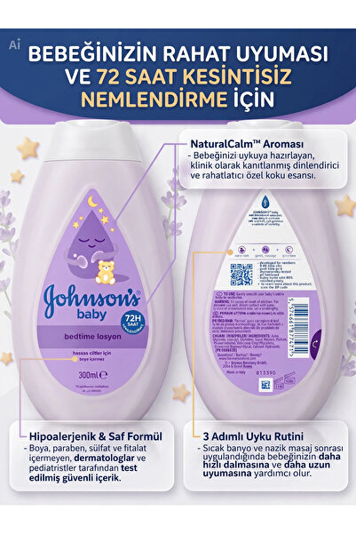 Johnson's Baby Bedtime Baby Lotion for Sensitive Skin (300 ml)