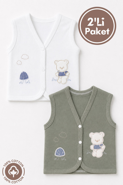 Miniel Unisex Baby Mushroom Teddy Bear Embroidered 100% Cotton 3-6-9 Months 2...