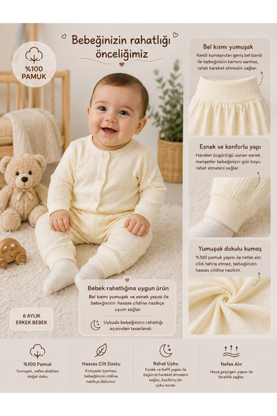 greenmoss Greenmoon Baby Breathable Perforated Fabric Baby Pajama Set