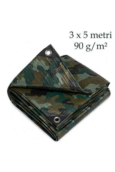 OEM Prelată ranforsată 3x5 m, PE 90 g/m², impermeabilă, reutilizabilă, rezist...