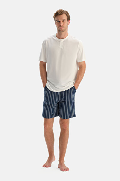 Dagi Navy Blue Double Knitted Shorts