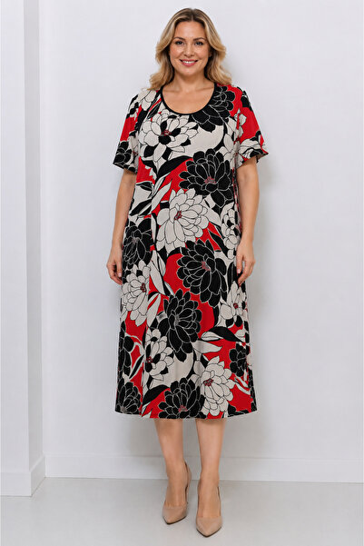 ENGIN Women's Plus Size Viscose Combed Cotton Dress