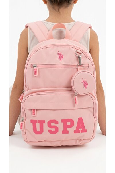 U.S. Polo Assn. حقيبة ظهر مدرسية للفتيات مع محفظة صغيرة للمدرسة الابتدائية وا...