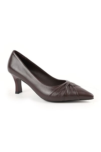 Libero Women's Classic Heeled Shoes Thin Heel Knot Detail Pointed Toe Matte L...