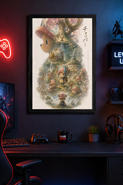 Charmbi Pictură murală modernă cu cadru negru Tony Tony Chopper, poster perso...