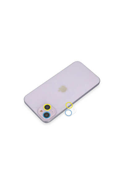 ArkhenX iPhone 13 Mini Colorful Camera Lens Protection Glass - Yellow-Blue