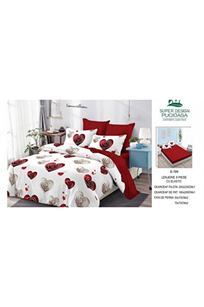 Pucioasa Set de lenjerie de pat gros Finet, 6 piese, cearșaf cu elastic BBA45