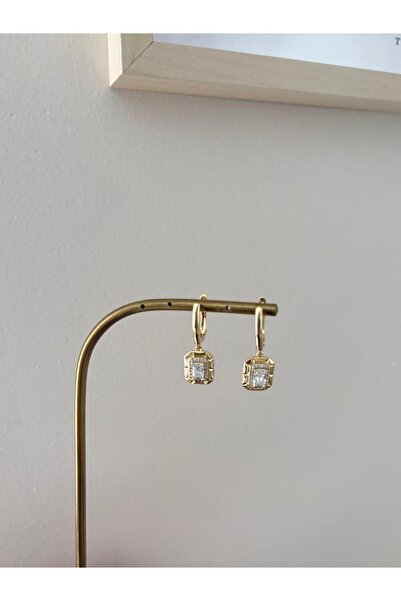 XUPING JEWELRY Özel Seri XP Baget Taşlı 14K Sallantılı Gold Renk Küpe
