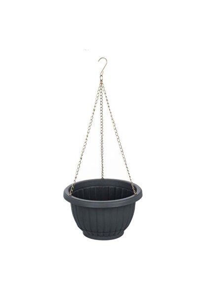 BAMI NETWORK Ghiveci flori suspendat plastic gri 24x14cm decor balcon