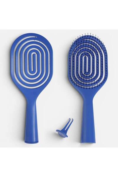 BAMI NETWORK Perie par perforata albastra plastic 23x9cm coafare usoara