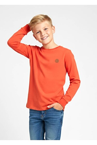 Ozmoz By Mukadder Özden Sustainable Orange Spring Boy's Thin Sweatshirt