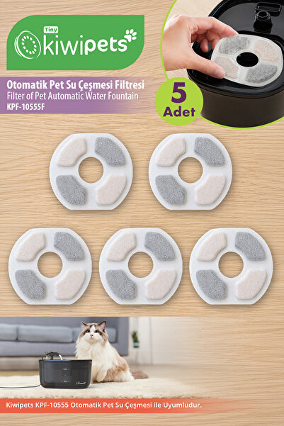 Tiny Kiwipets KPF-10555F Otomatik Pet Su Çeşmesi Yedek Filtresi 5’li Paket | ...