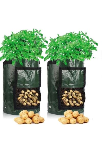 STARSTAR Potato planting bags. Two 10-gallon vegetable bags. 35 x 45 cm. Dura...