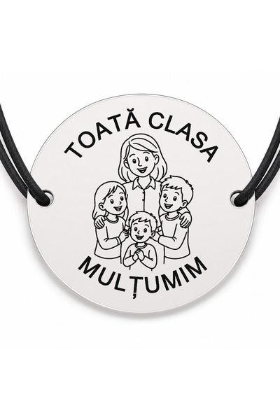 Simoshop Brățară argint 925 cu bănuț gravat doamna învățătoare cu trei copii,...