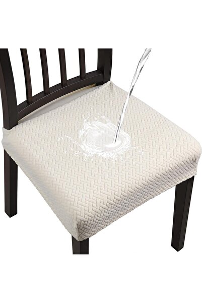 STARSTAR Two-piece T-striped stretch chair cover set - off-white