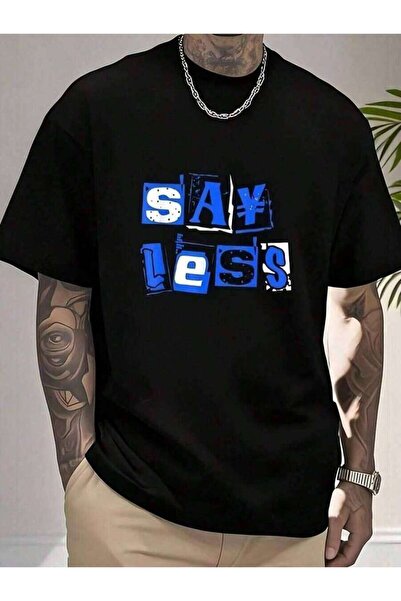 LİNA06 1pc Man' It' S A Jay Thing Quote Print Black TShirt, Crew Neck, Casual...