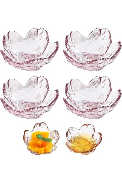 STARSTAR 6-piece Pink Cherry Blossom Dessert Bowls Sauce Bowls Glass Dip Bowl...