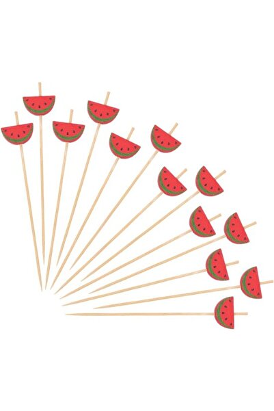 STARSTAR 100 Pcs Watermelon Bamboo Skewers - Handmade Cocktail Picks & Fruit ...