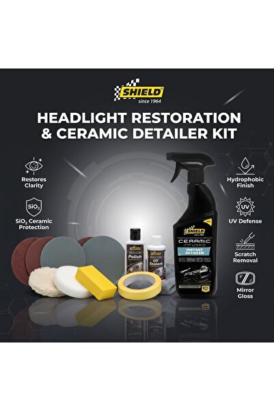 SHIELD Headlight Finish Duo -Restoration Kit + Ceramic Detailer-Bundle of 2