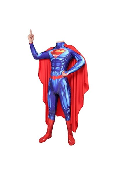 OEM Costum Superman pentru copii, cu pelerină roșie, 9-10 ani