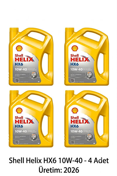 SHELL Helix Hx6 10w/40 4 Litre 2026 4 adet 1 koli