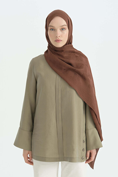 Nihan Cotton Naia Blend Natural Shawl - Brown