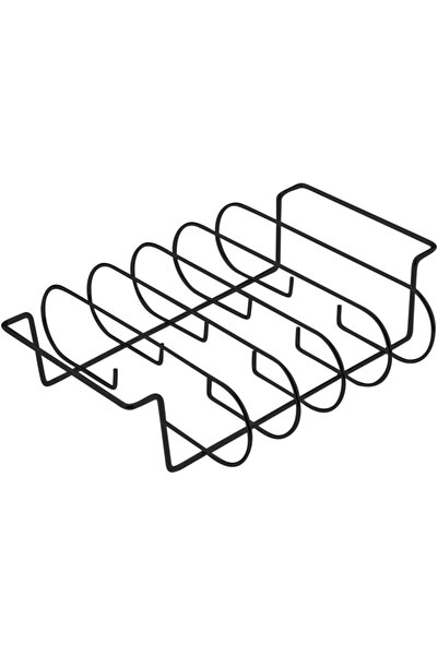 STARSTAR Carbon steel rib grill rack, portable steak rack - black