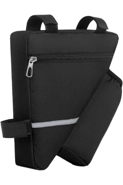 STARSTAR Bicycle frame bag, bicycle storage bag, w/water bottle cage & reflec...