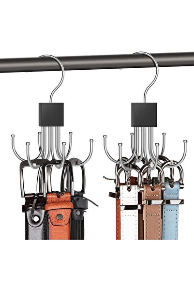 STARSTAR Belt rack, 2-pack, 360° rotating, can hold up to 48 belts, saving sp...
