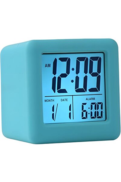 STARSTAR Blue Kids Digital Alarm Clock, Silicone Battery Clock with Date Disp...