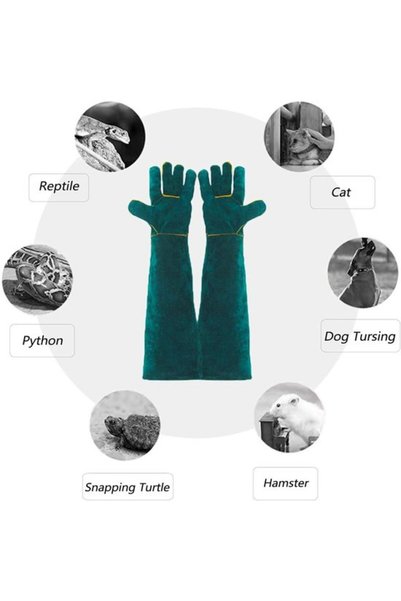 Morvena Picks Mănuși de protecție anti-mușcătură de 60 cm – din piele, mănuși...