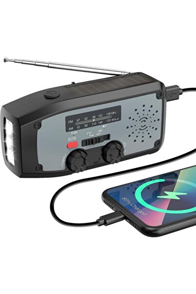 STARSTAR Suitable for Portable Emergency Radio Power Bank 2000 mAh Flashlight...