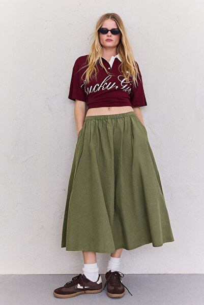 Bershka Lastikli belli midi etek