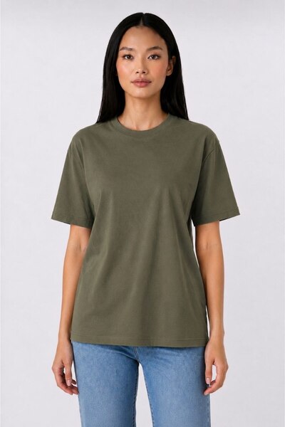 Maison La Femme Unprinted Basic Cotton Oversize T-Shirt