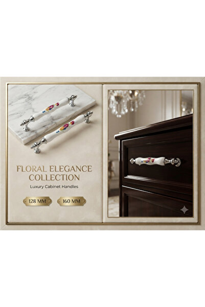 Arion Porcelain Luxury Furniture Cabinet Handle North 128 mm (12.8 cm) 160 mm...