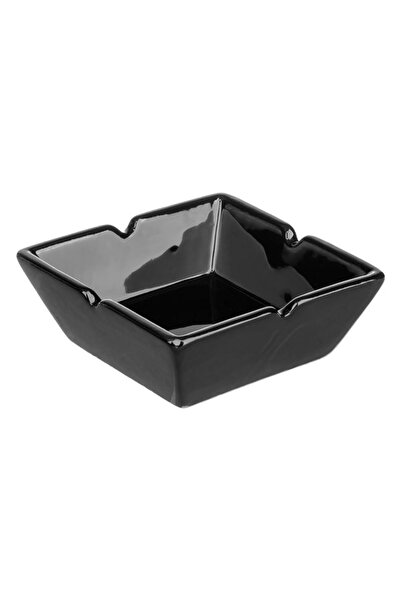 BAMI NETWORK Scrumiera patrata din lut negru pentru un decor elegant