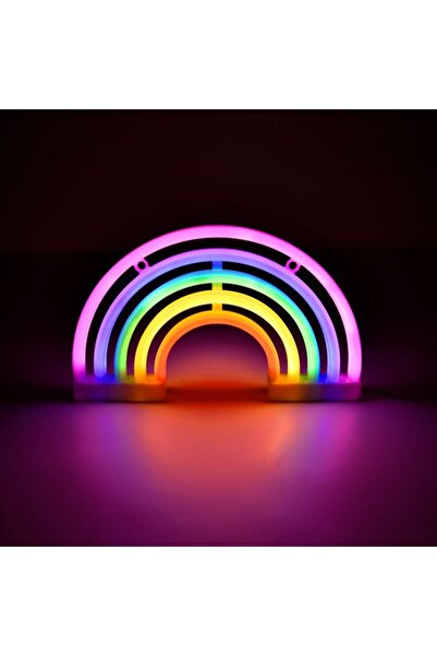 BAMI NETWORK Lampa LED Neon Curcubeu Colorat USB 30x18cm Decor Perete