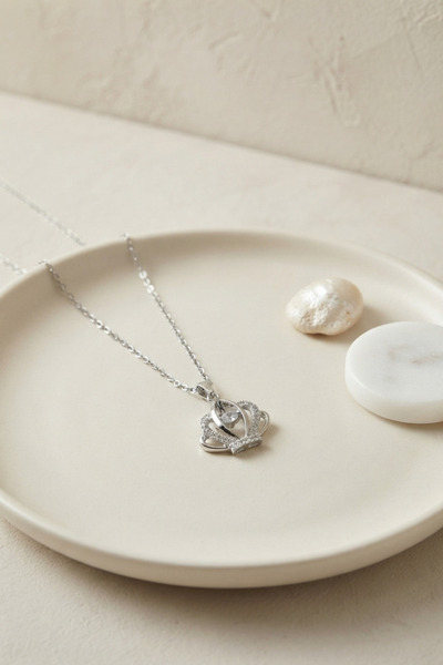Generic Brand 316L Steel Chain Silver Color Crown Model Necklace - Lisinya
