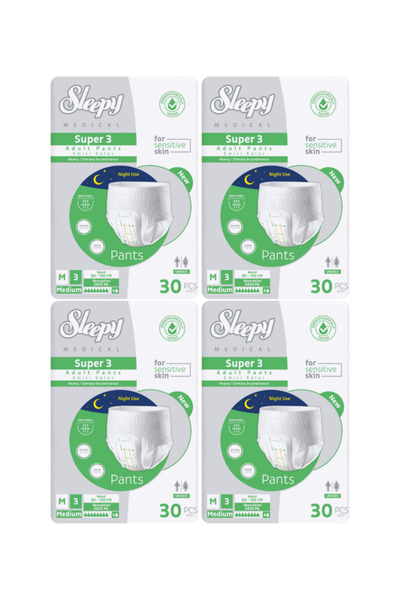 Sleepy Süper3 Emici Külot M Beden 4 Paket 120 Adet