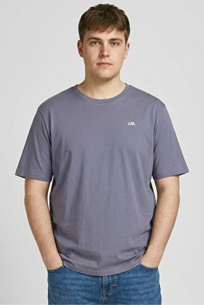 JJ Rebel Men Crew Neck Short Sleeve Brand Logo T-Shirt, Pale Grey