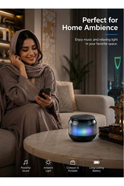 Generica مكبر صوت بلوتوث محمول، 360 درجة °   مكبر صوت صغير مدمج للمنزل والسفر...