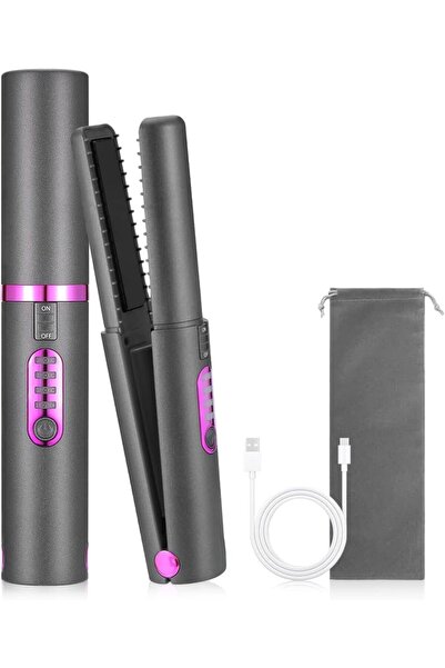 STARSTAR 5000mAh 2-in-1 Mini Portable Travel Hair Straightener with USB Recha...