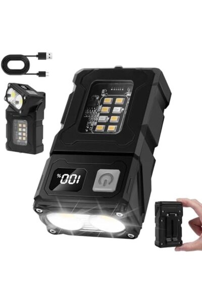 STARSTAR Rechargeable LED Flashlight 1200mAh 180 Rotatable Magnetic 7 Modes T...