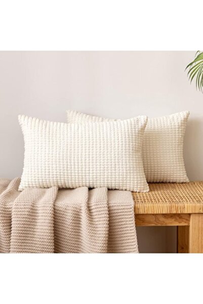 STARSTAR Corduroy pillowcase set - decorative - 2-piece set - beige - 30 x 50 cm