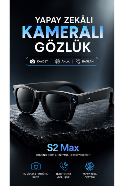 GÜZEL GRUP Yapay Zekâlı Kameralı Akıllı Gözlük | HD Video Kayıt, Bluetooth Gö...