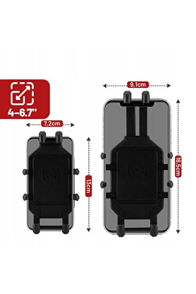 NO BRAND Suport telefon motocicletă, încărcător rapid USB 18W Qi 15W
