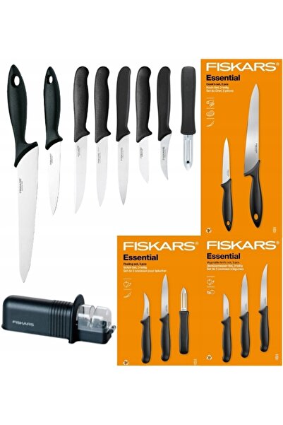 FiSKARS Set esențial de 8 cuțite KPL (de bucătărie + pentru legume + decojito...