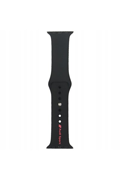 NO BRAND Curea sport AUDI pentru Apple Watch 40 41 42mm, silicon negru, cu logo