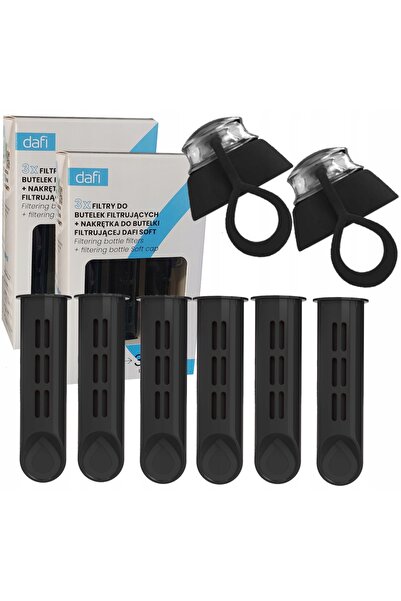 Dafi Kit sticlă cu filtru Soft 6x Filtru + 2x capace Negru