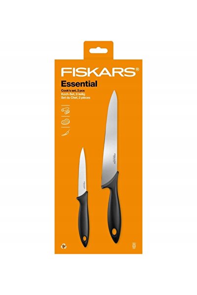 FiSKARS Set esențial de 8 cuțite (de bucătărie + pentru legume) + ascuțitoare...